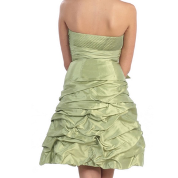 Lime green short birthday party homecoming dress - Picture 2 of 5